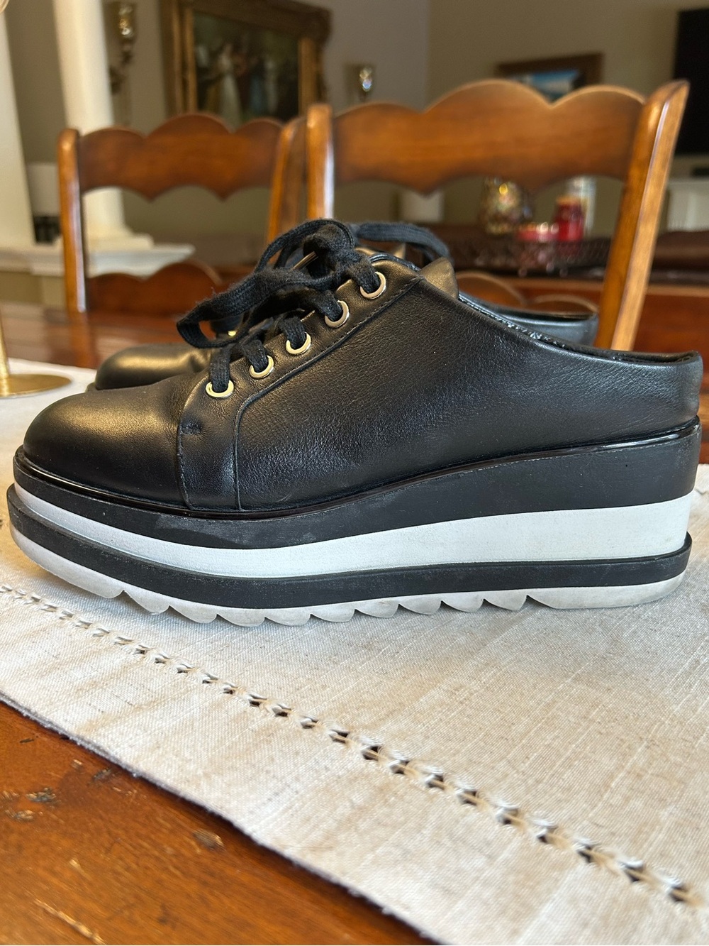 Brown’s Wishbone Collection Platform Lace-Up Slide On Sneakers - Picture 3 of 7